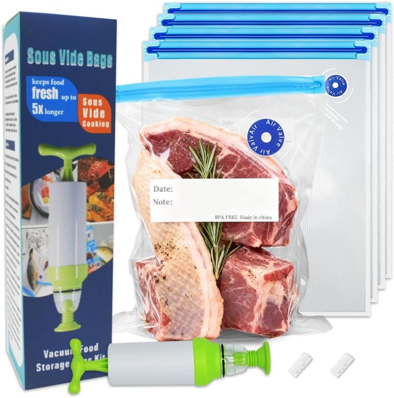 daarcin 10pcs 12.6x17.72in/32x45cm Extra Large Sous Vide Bags BPA Free Reusable Vacuum Sealer Bags Keep Food Fresh - Image 1